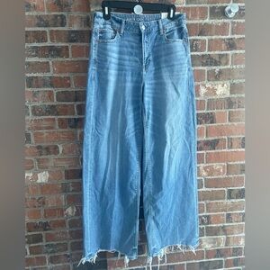 American Eagle Outfitters Light Blue High Rise, Baggy Wide Leg Jeans